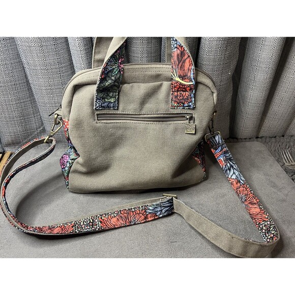Black Butterfly Canvas Crossbody Handbag Satchel Bag Bohemian Floral Print Boho - Picture 2 of 14